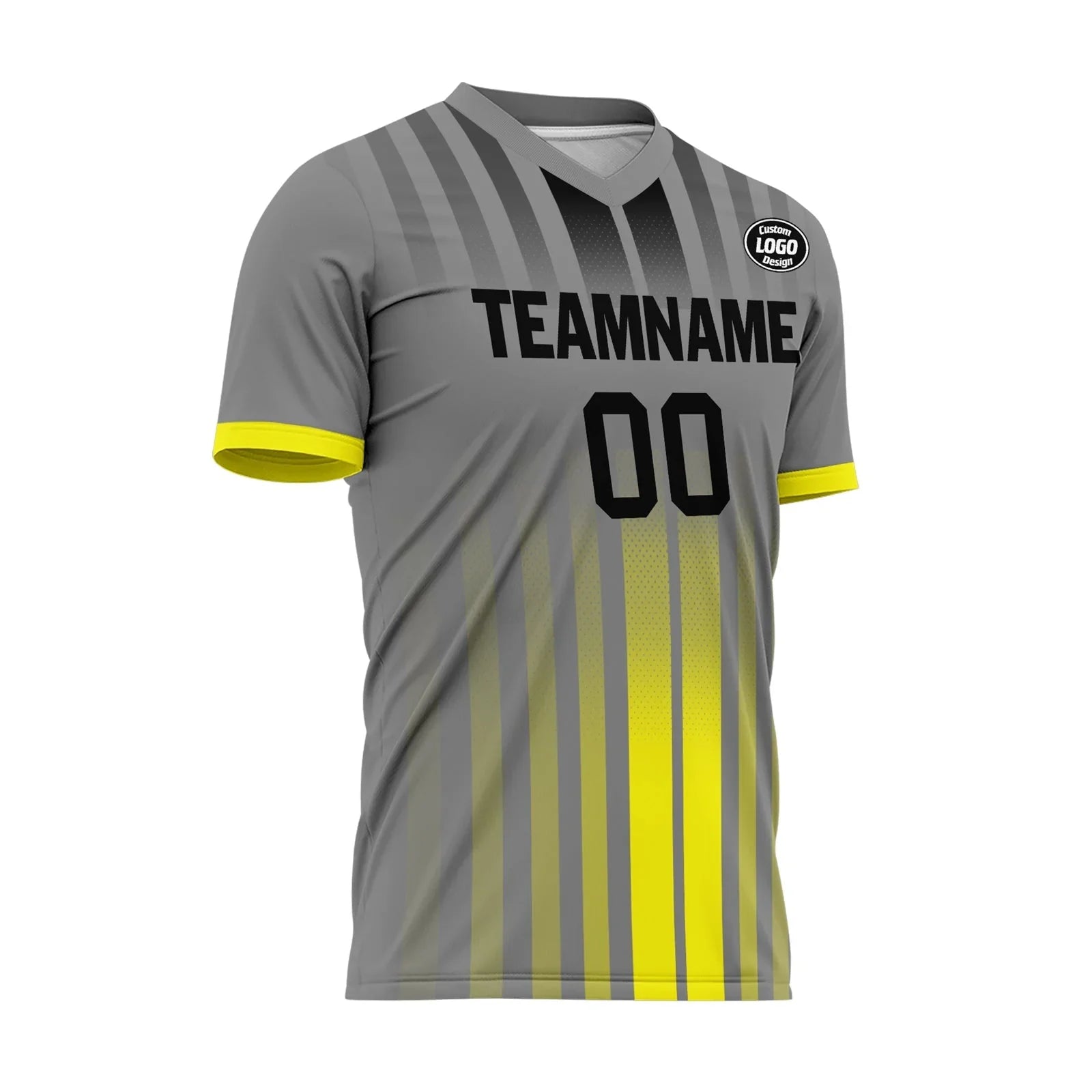 Custom Gray Yellow Soccer Sets Jersey Personalized SCJ101-D020131-9 - Coolcustomize
