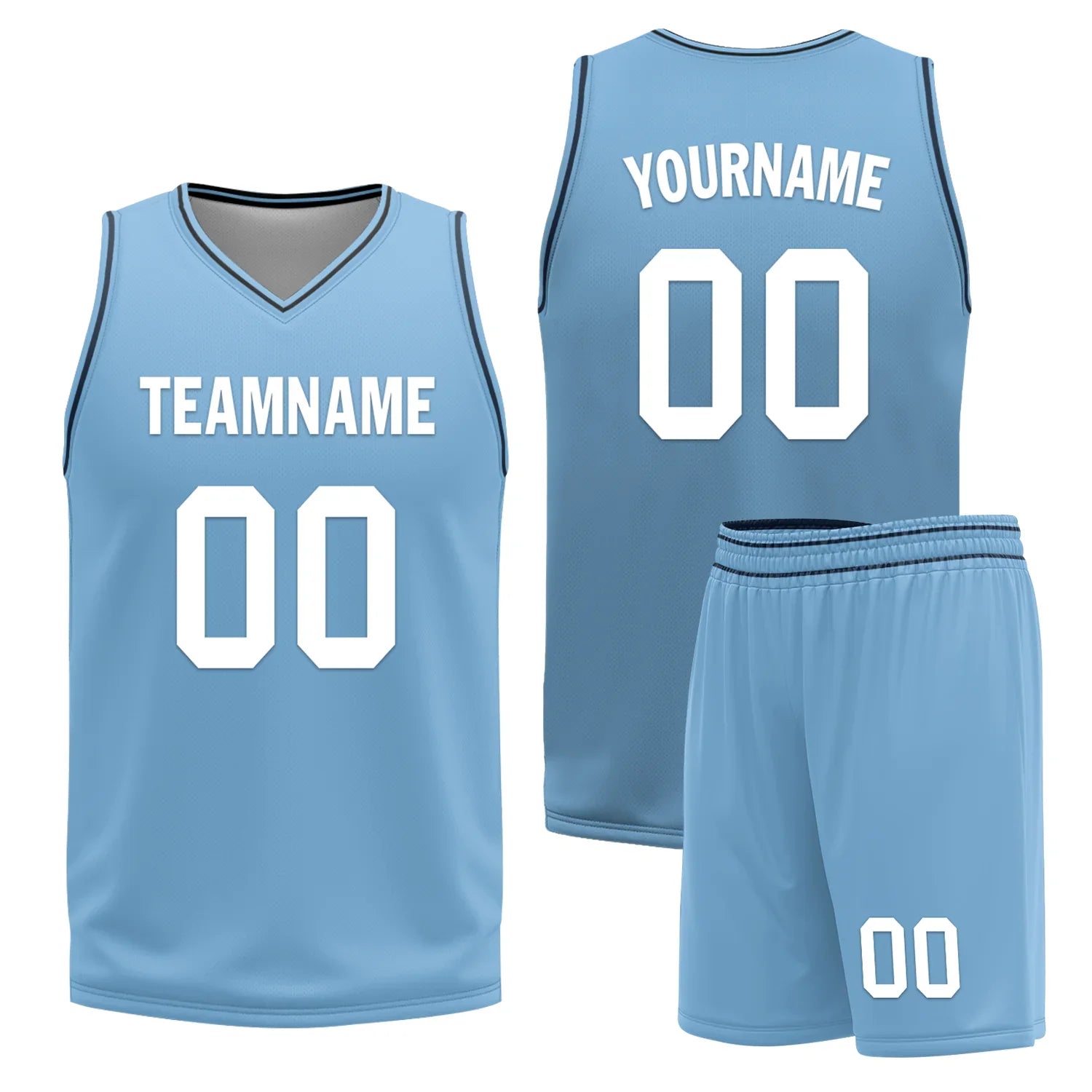 Custom Blue Classic Style Reversible Basketball Uniform Personalized Ordinary BBJR-D017032 - Coolcustomize