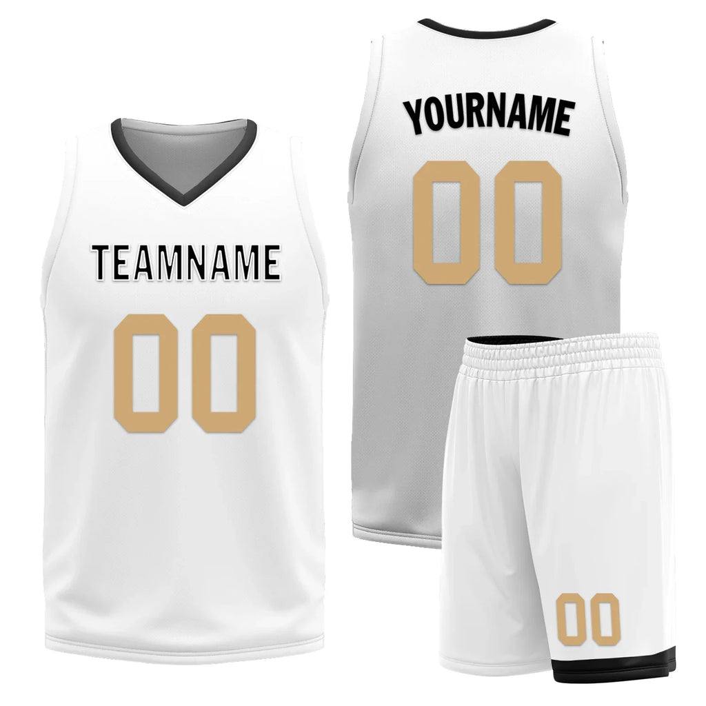 Custom Black White Classic Style Reversible Basketball Uniform Personalized Ordinary BBJR-D017044 - Coolcustomize