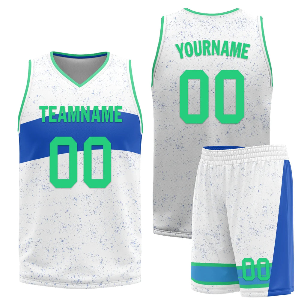 Custom Blue White Classic Style Reversible Basketball Uniform Personalized Ordinary BBJR-D017009 - Coolcustomize