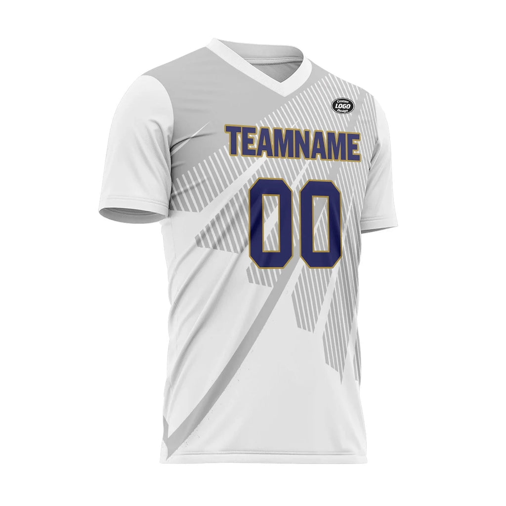 Custom Gray White Soccer Sets Jersey Personalized SCJ101-D28042 - Coolcustomize
