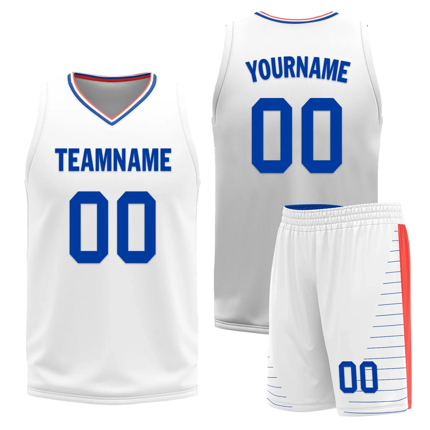 Custom Blue White Classic Style Reversible Basketball Uniform Personalized Ordinary BBJR-D017031 - Coolcustomize