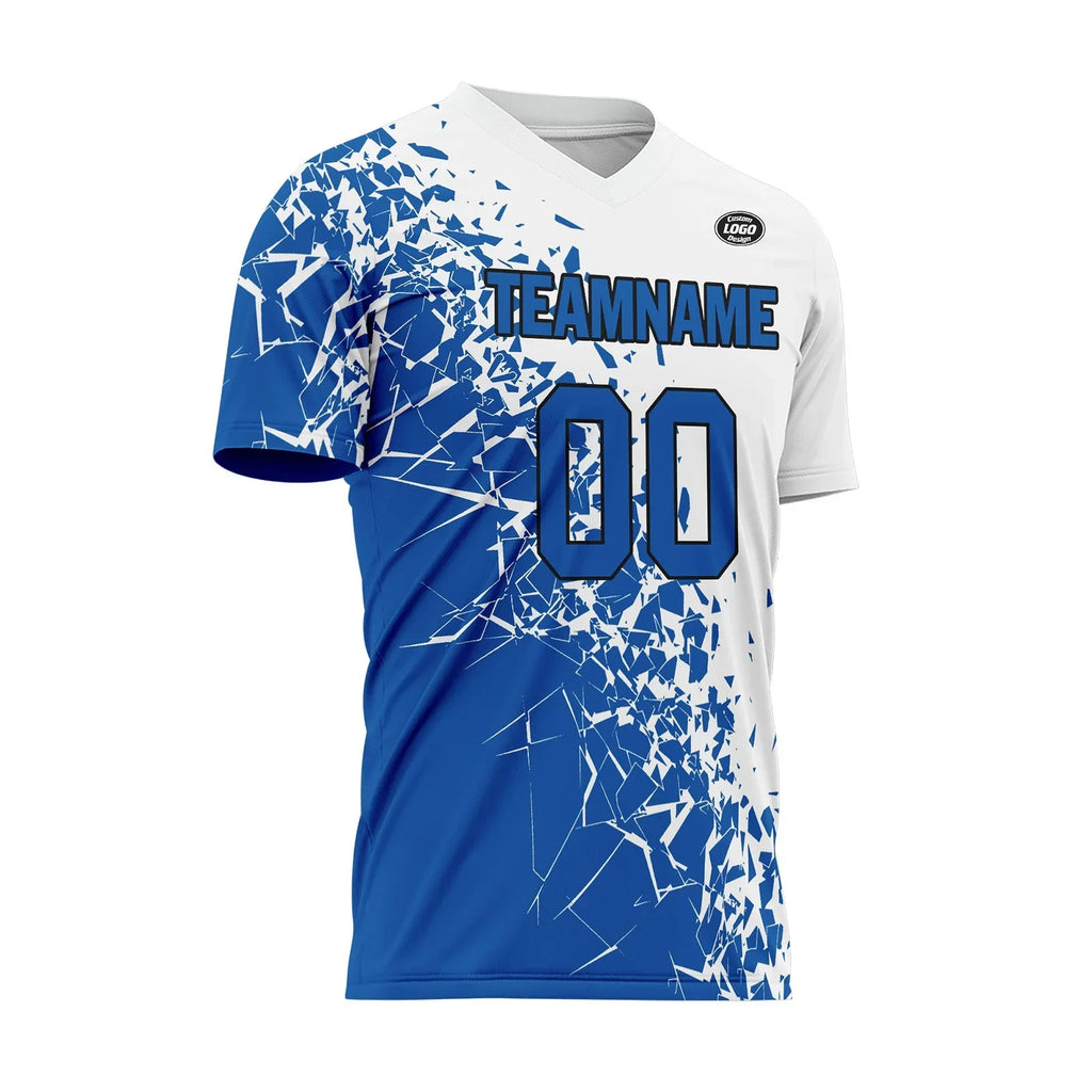 Custom Blue White Soccer Sets Jersey Personalized SCJ101-D28008 - Coolcustomize