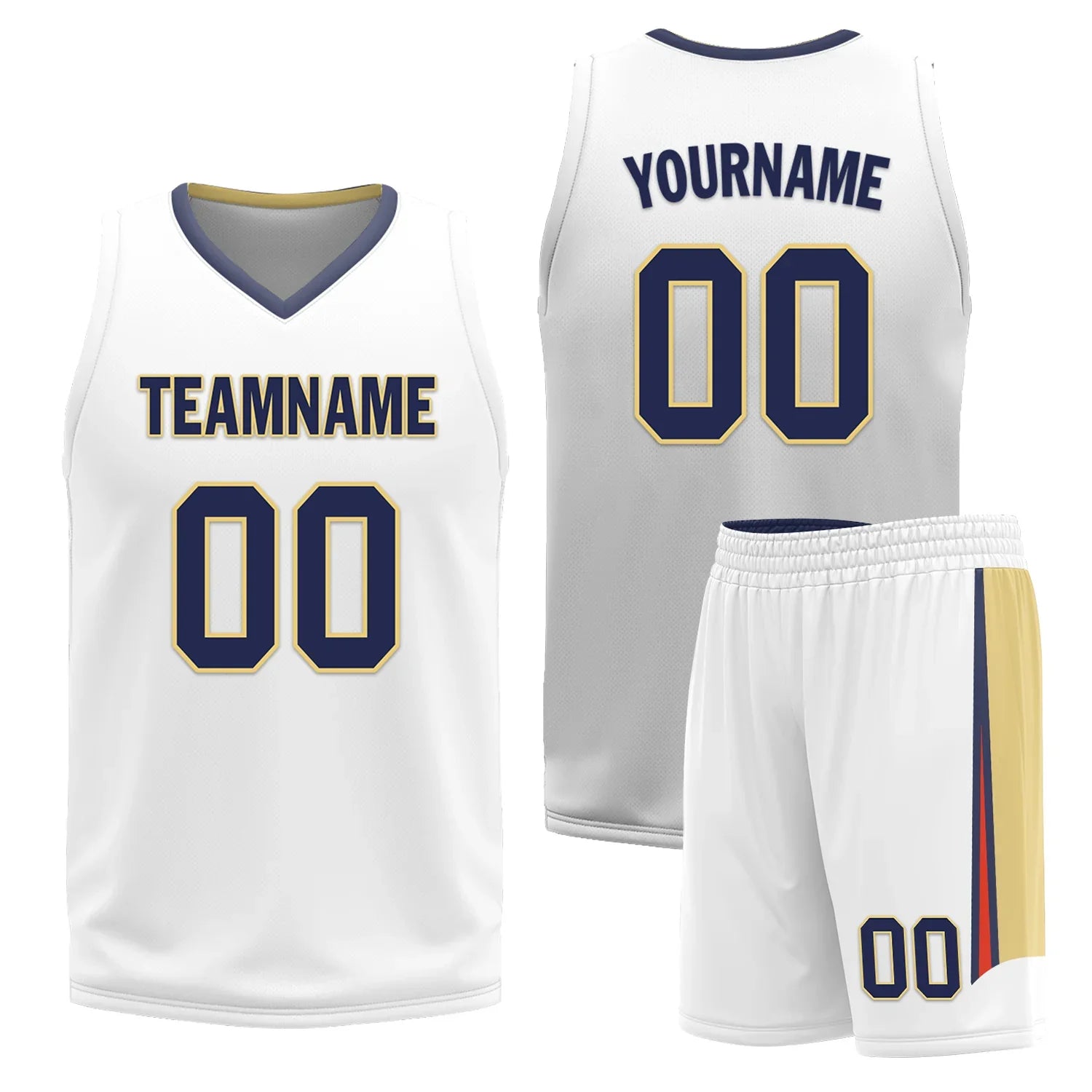 Custom Blue White Classic Style Reversible Basketball Uniform Personalized COOLMAX BBJR-D017050 - Coolcustomize