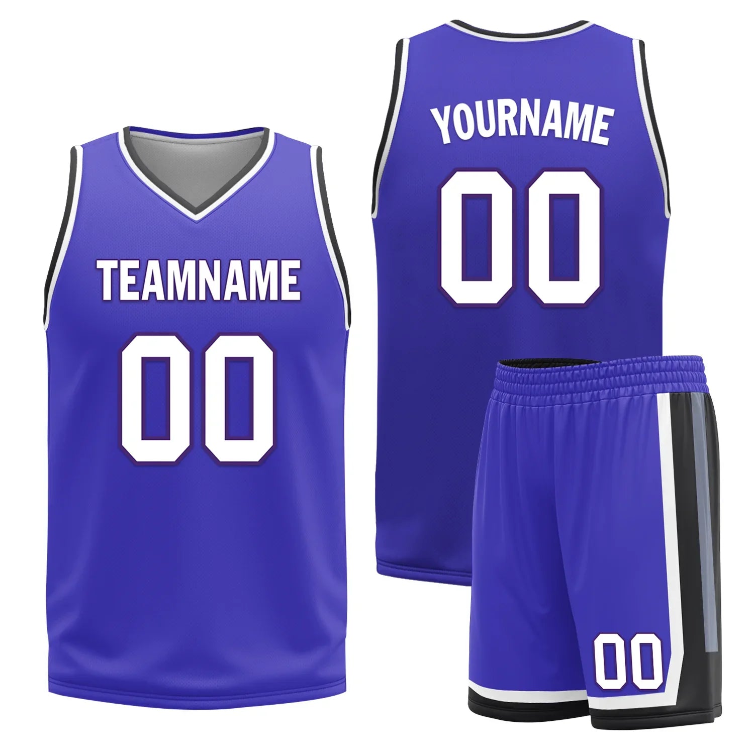 Custom Black Blue Classic Style Reversible Basketball Uniform Personalized Ordinary BBJR-D017036 - Coolcustomize