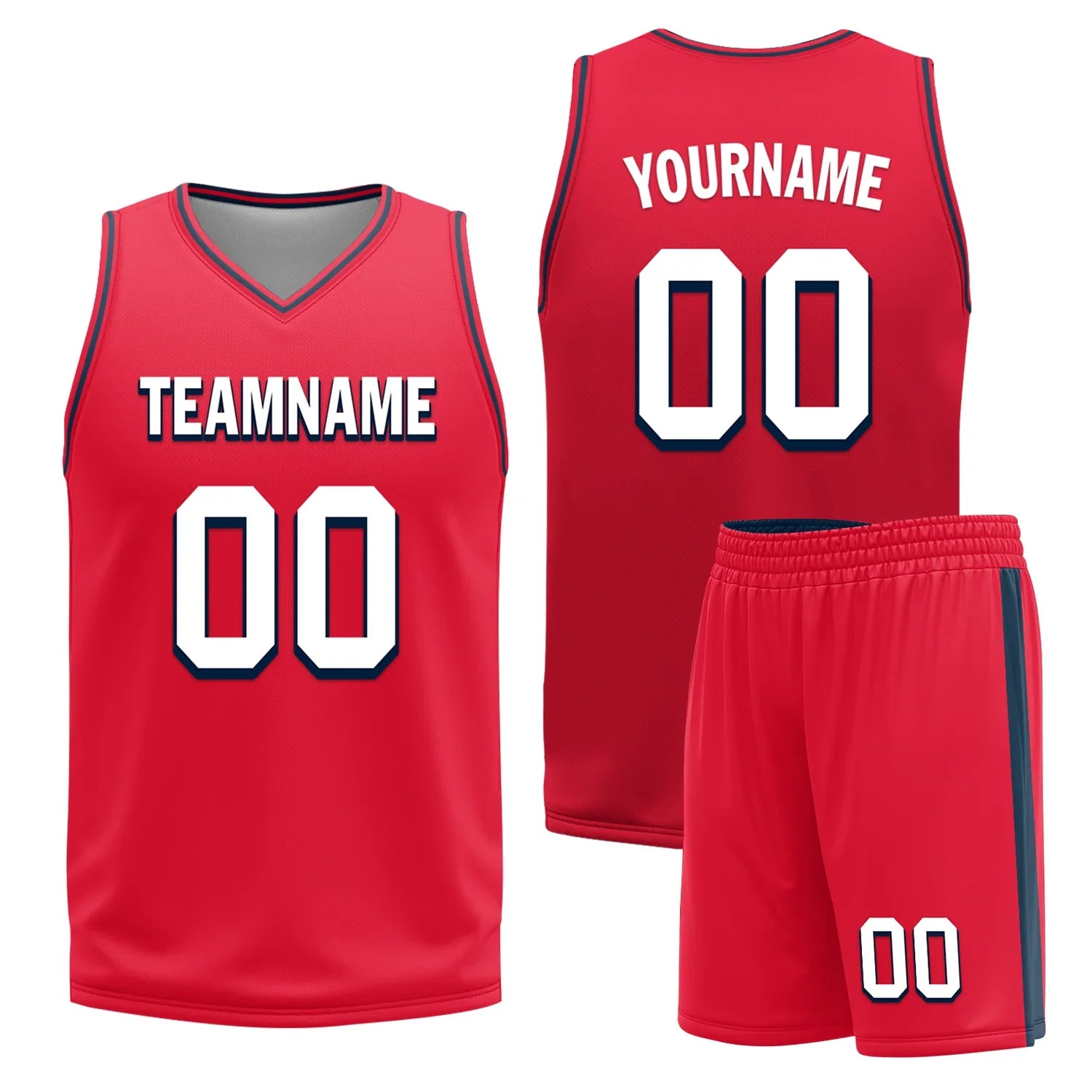 Custom Blue Red Classic Style Reversible Basketball Uniform Personalized COOLMAX BBJR-D017021 - Coolcustomize