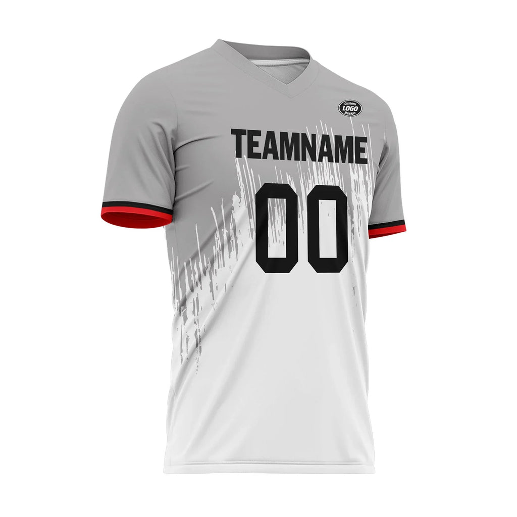Custom Gray White Soccer Sets Jersey Personalized SCJ101-D28027 - Coolcustomize