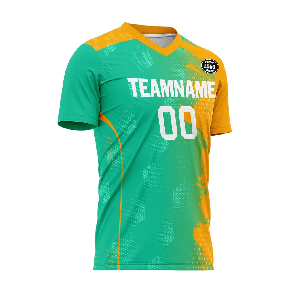 Custom Green Yellow Soccer Sets Jersey Personalized SCJ101-D020210-6 - Coolcustomize