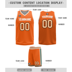 Custom White Orange Classic Style Reversible Basketball Uniform Personalized Ordinary BBJR-D017052