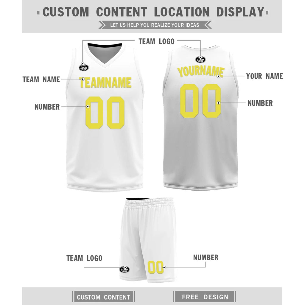 Custom Black White Classic Style Reversible Basketball Uniform Personalized COOLMAX BBJR-D017048 - Coolcustomize