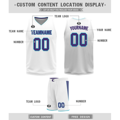 Custom Purple White Classic Style Reversible Basketball Uniform Personalized Ordinary BBJR-D017014