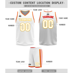 Custom Red White Classic Style Reversible Basketball Uniform Personalized COOLMAX BBJR-D017027