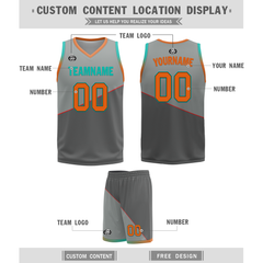 Custom Gray Classic Style Reversible Basketball Uniform Personalized Ordinary BBJR-D017024