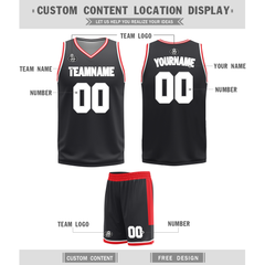 Custom Red Black Classic Style Reversible Basketball Uniform Personalized Ordinary BBJR-D017025