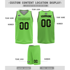 Custom Black Green Classic Style Reversible Basketball Uniform Personalized Ordinary BBJR-D017049