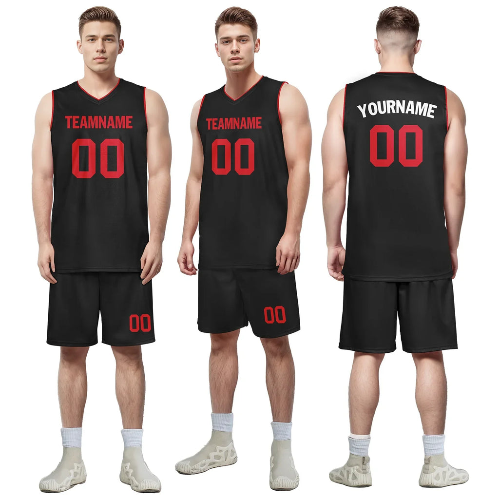 Custom Black Red Classic Style Sports Uniform Basketball Jersey BBJ01-bd0a70a8 - Coolcustomize