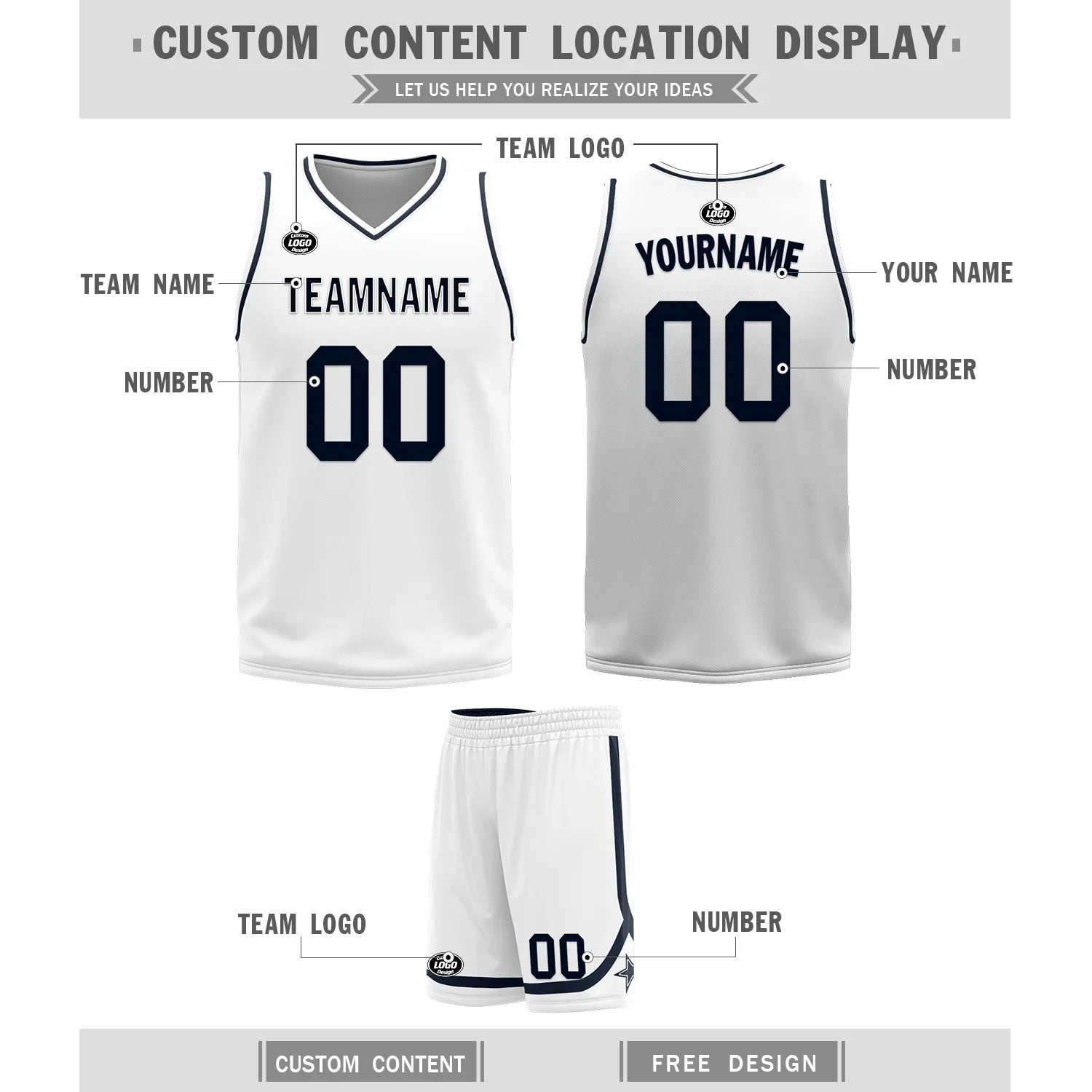 Custom Blue White Classic Style Reversible Basketball Uniform Personalized Ordinary BBJR-D017056 - Coolcustomize