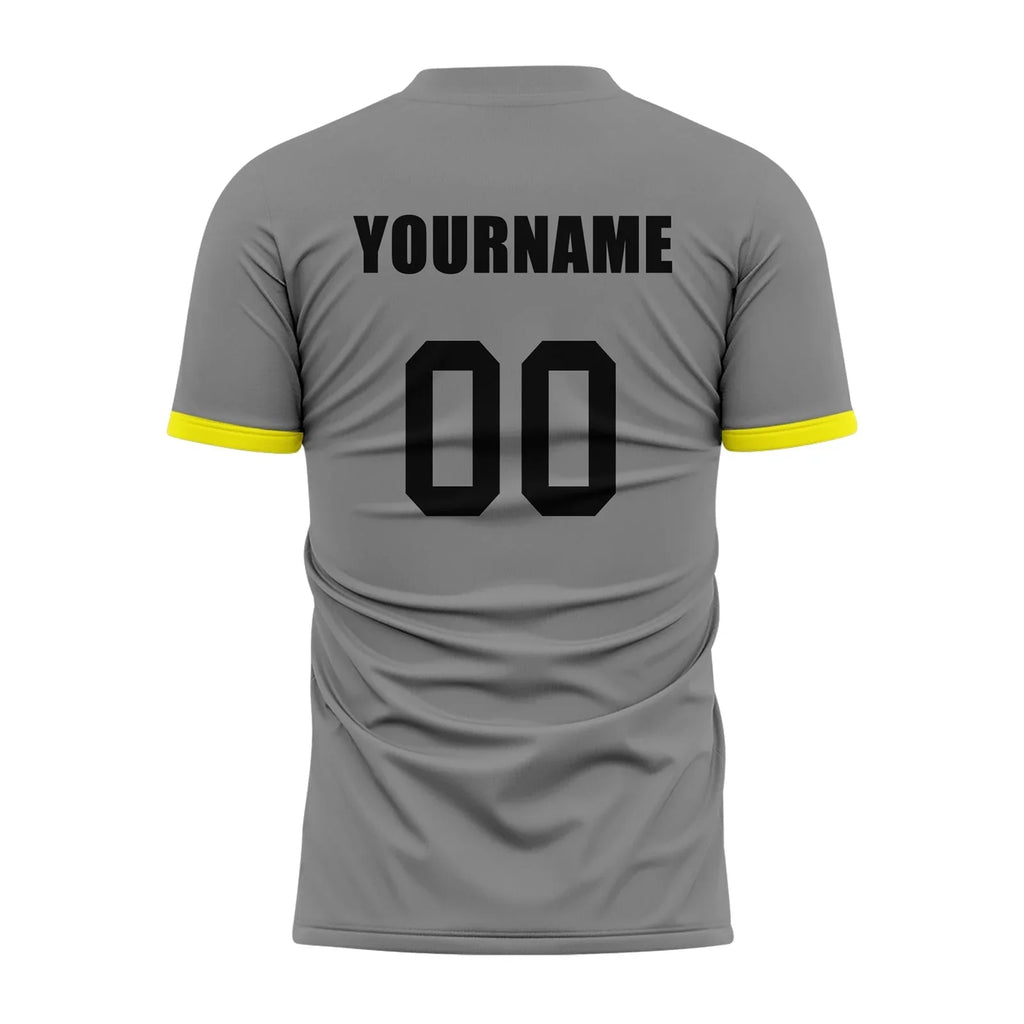Custom Gray Yellow Soccer Sets Jersey Personalized SCJ101-D020131-9 - Coolcustomize