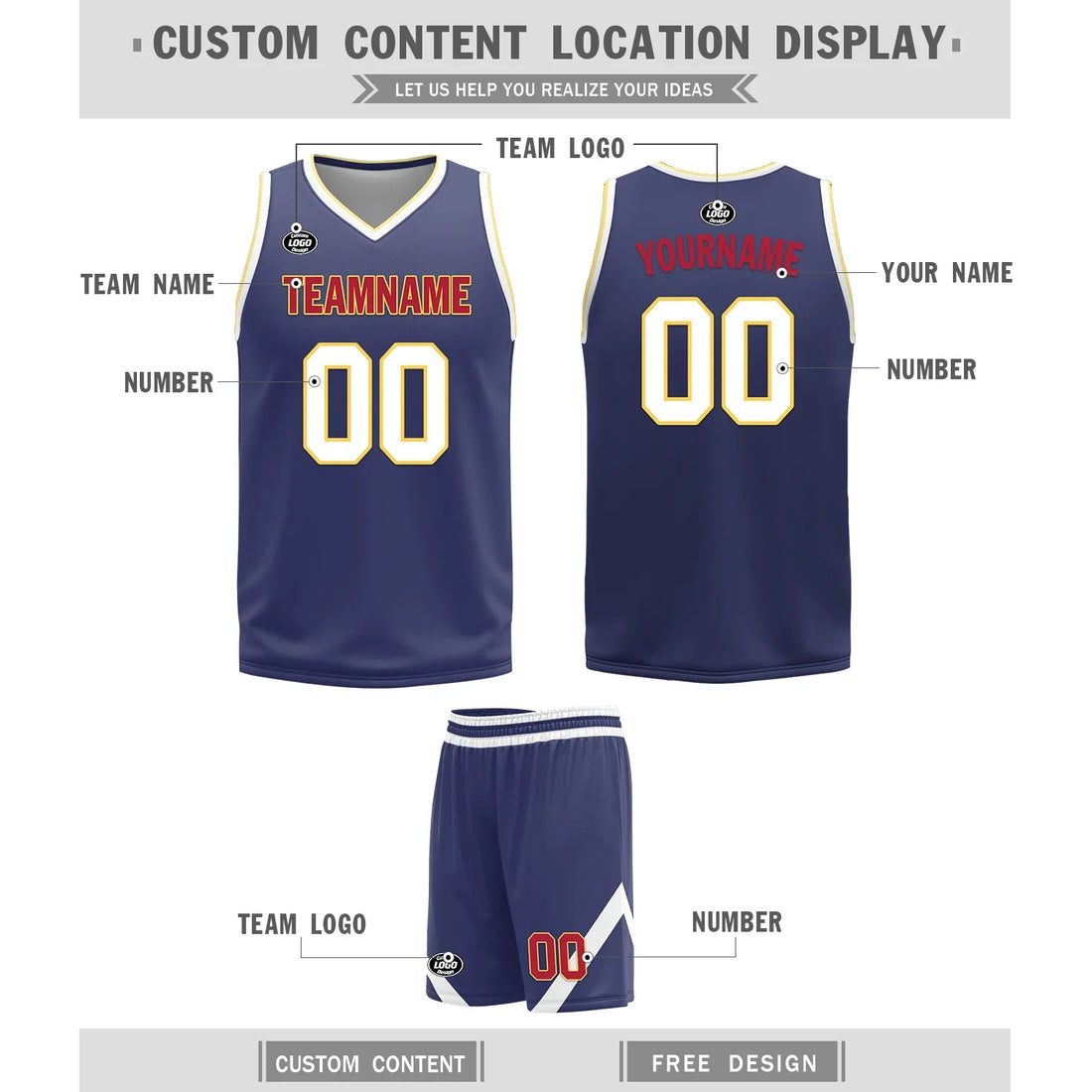 Custom White Blue Classic Style Reversible Basketball Uniform Personalized COOLMAX BBJR-D017030