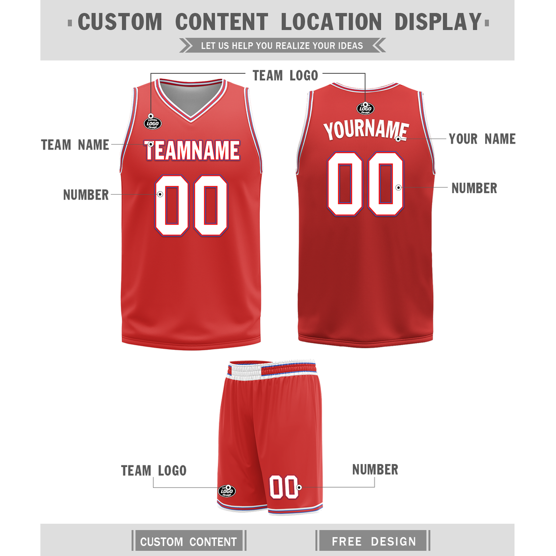 Custom White Red Classic Style Reversible Basketball Uniform Personalized Ordinary BBJR-D017041