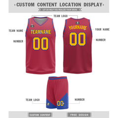 Custom Blue Red Classic Style Reversible Basketball Uniform Personalized Ordinary BBJR-D017029