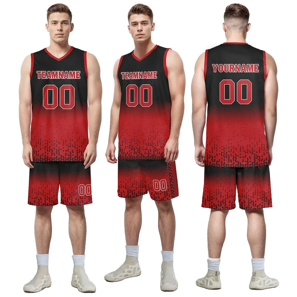 Custom Black Red Fade Fashion Sports Uniform Basketball Jersey BBJ01-D020102-4 - Coolcustomize