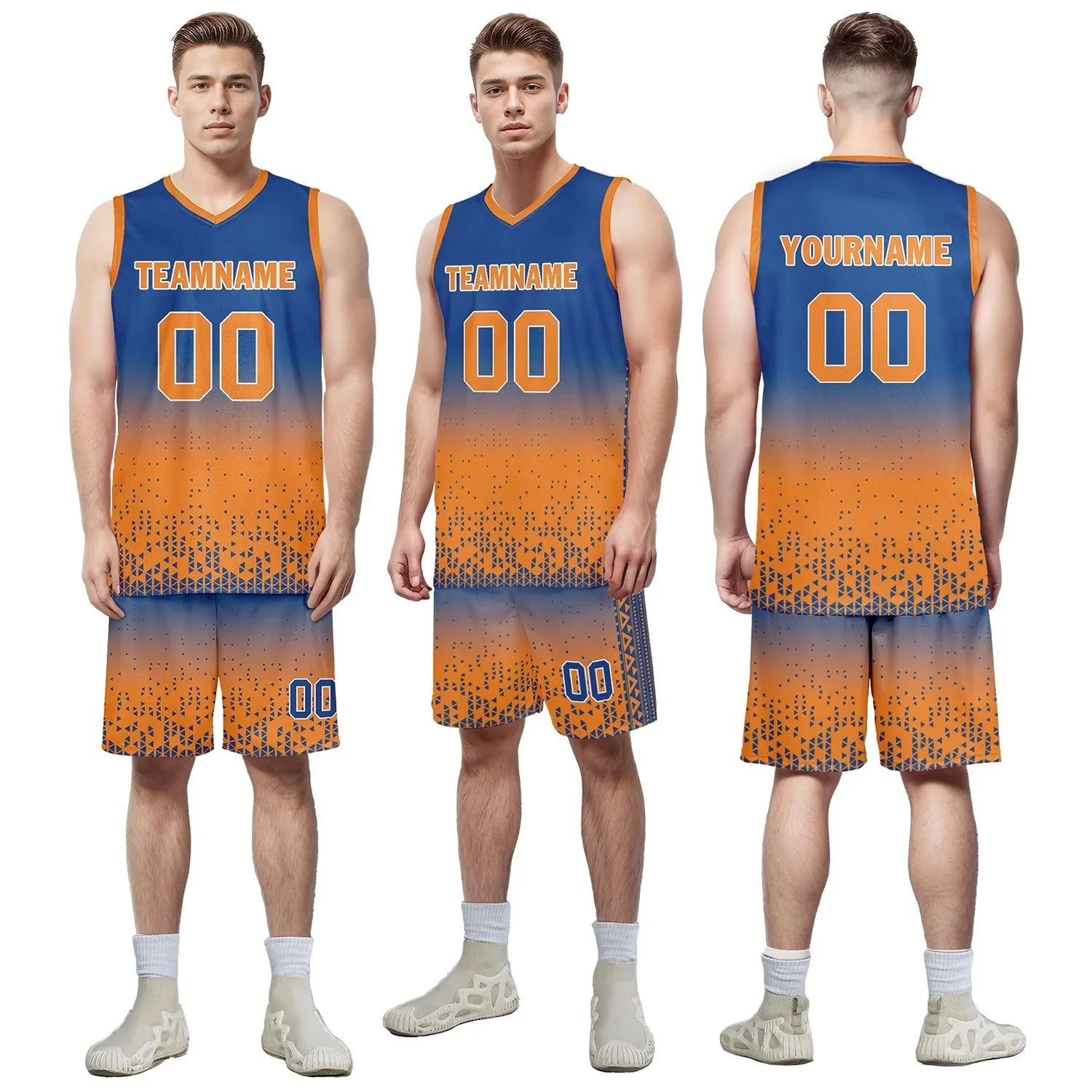 Custom Blue Orange Fade Fashion Sports Uniform Basketball Jersey BBJ01-D020102-3 - Coolcustomize