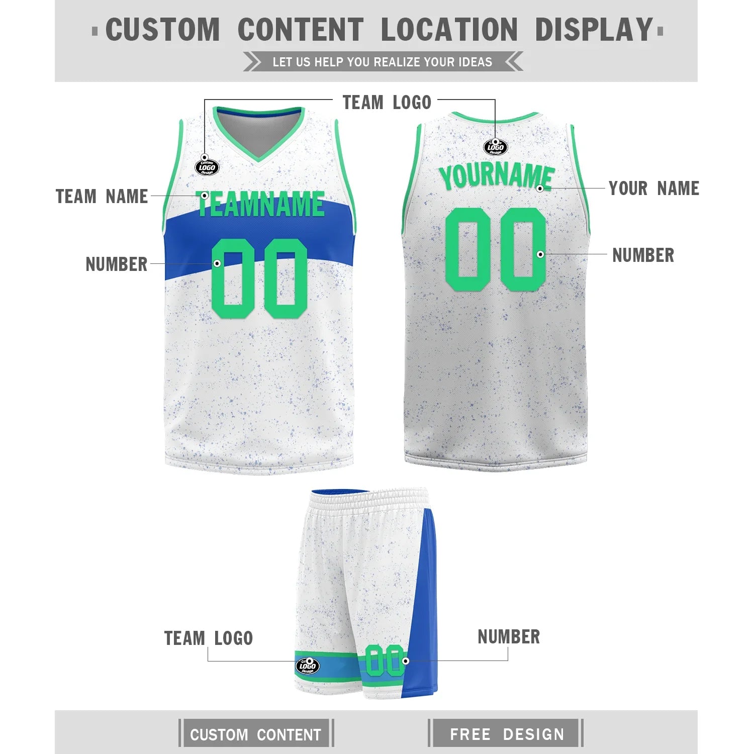 Custom Blue White Classic Style Reversible Basketball Uniform Personalized Ordinary BBJR-D017009 - Coolcustomize