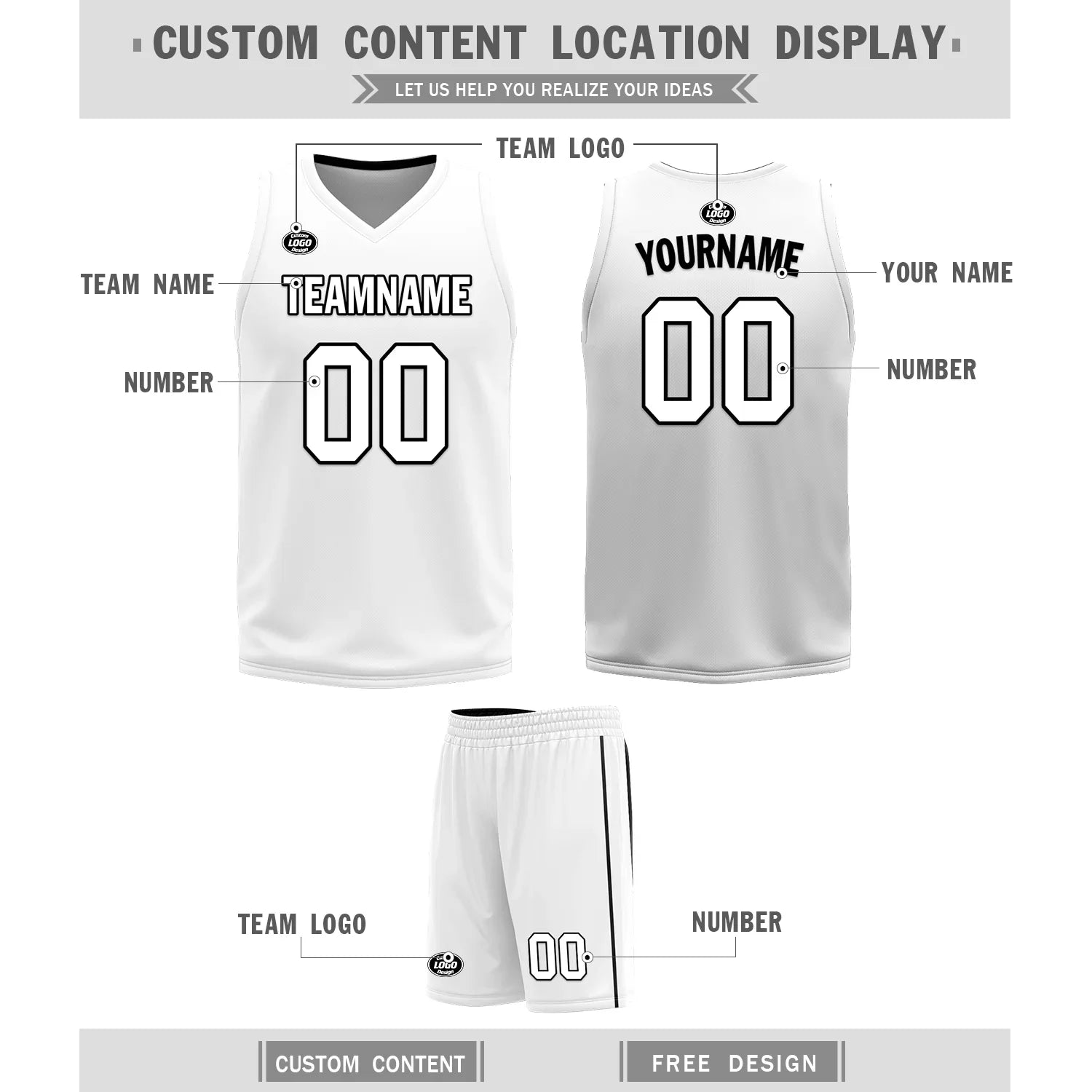 Custom Black White Classic Style Reversible Basketball Uniform Personalized Ordinary BBJR-D017007 - Coolcustomize