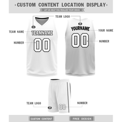 Custom Black White Classic Style Reversible Basketball Uniform Personalized Ordinary BBJR-D017007