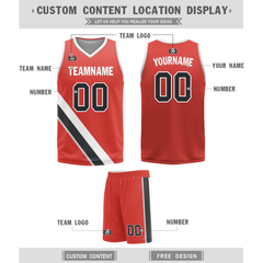 Custom White Red Classic Style Reversible Basketball Uniform Personalized COOLMAX BBJR-D017037