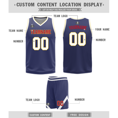 Custom White Blue Classic Style Reversible Basketball Uniform Personalized Ordinary BBJR-D017030