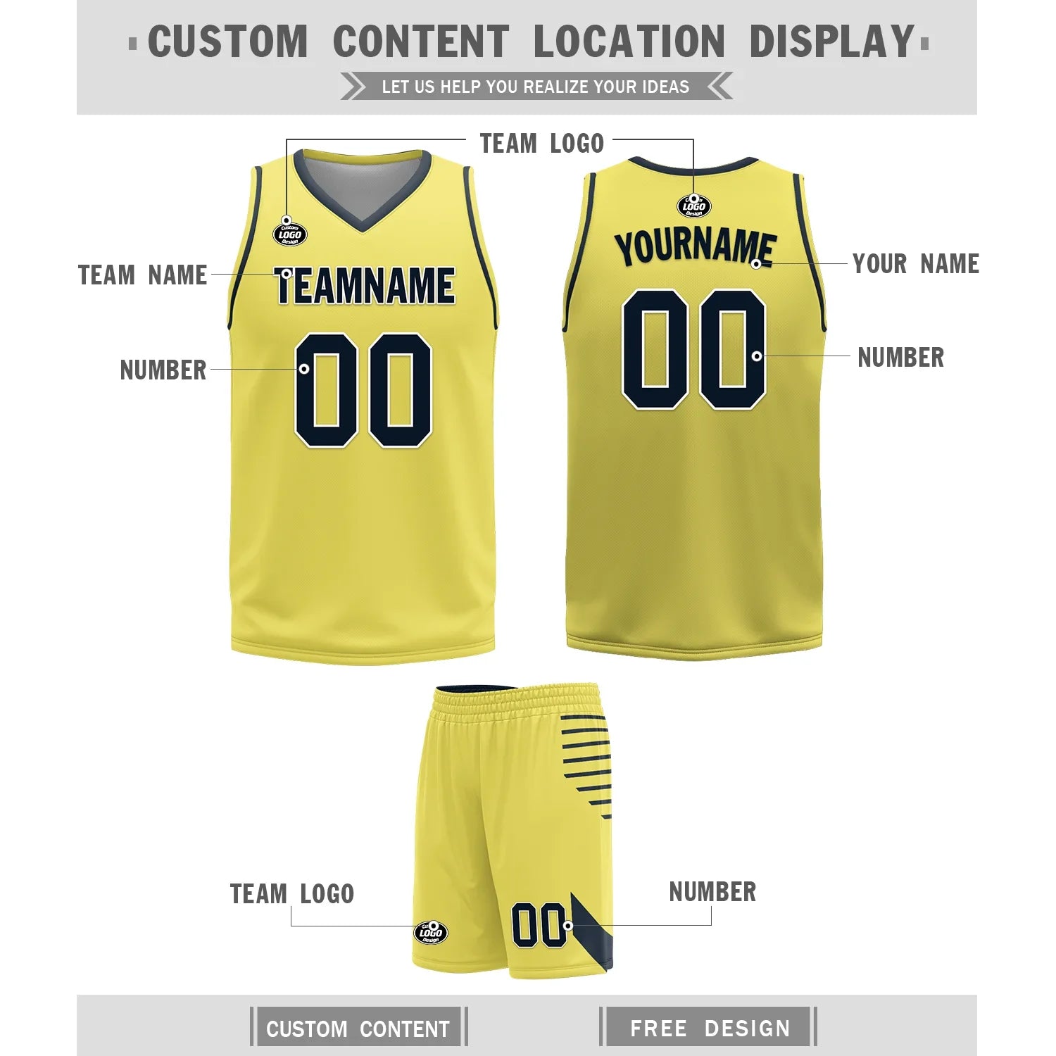 Custom Blue Yellow Classic Style Reversible Basketball Uniform Personalized Ordinary BBJR-D017059 - Coolcustomize