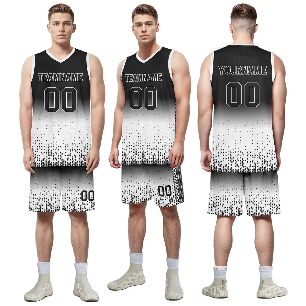 Custom Black White Fade Fashion Sports Uniform Basketball Jersey BBJ01-D020102-2 - Coolcustomize