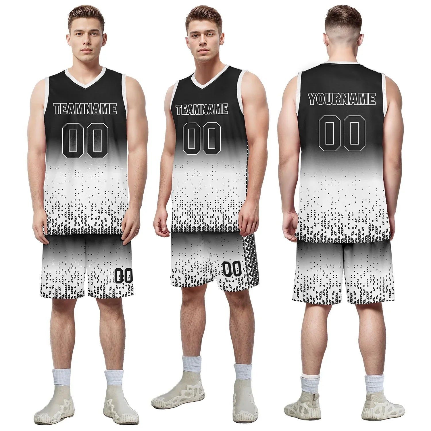 Custom Black White Fade Fashion Sports Uniform Basketball Jersey BBJ01-D020102-2 - Coolcustomize