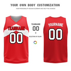 Custom White Red Classic Style Reversible Basketball Uniform Personalized COOLMAX BBJR-D017026