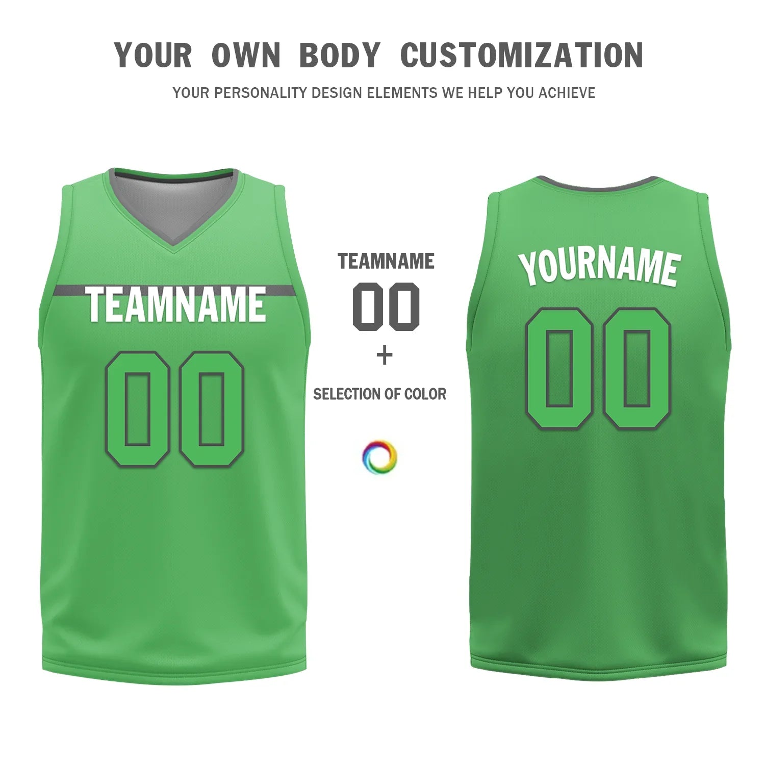 Custom Gray Green Classic Style Reversible Basketball Uniform Personalized COOLMAX BBJR-D017046 - Coolcustomize