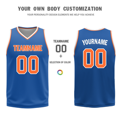 Custom White Blue Classic Style Reversible Basketball Uniform Personalized COOLMAX BBJR-D017016