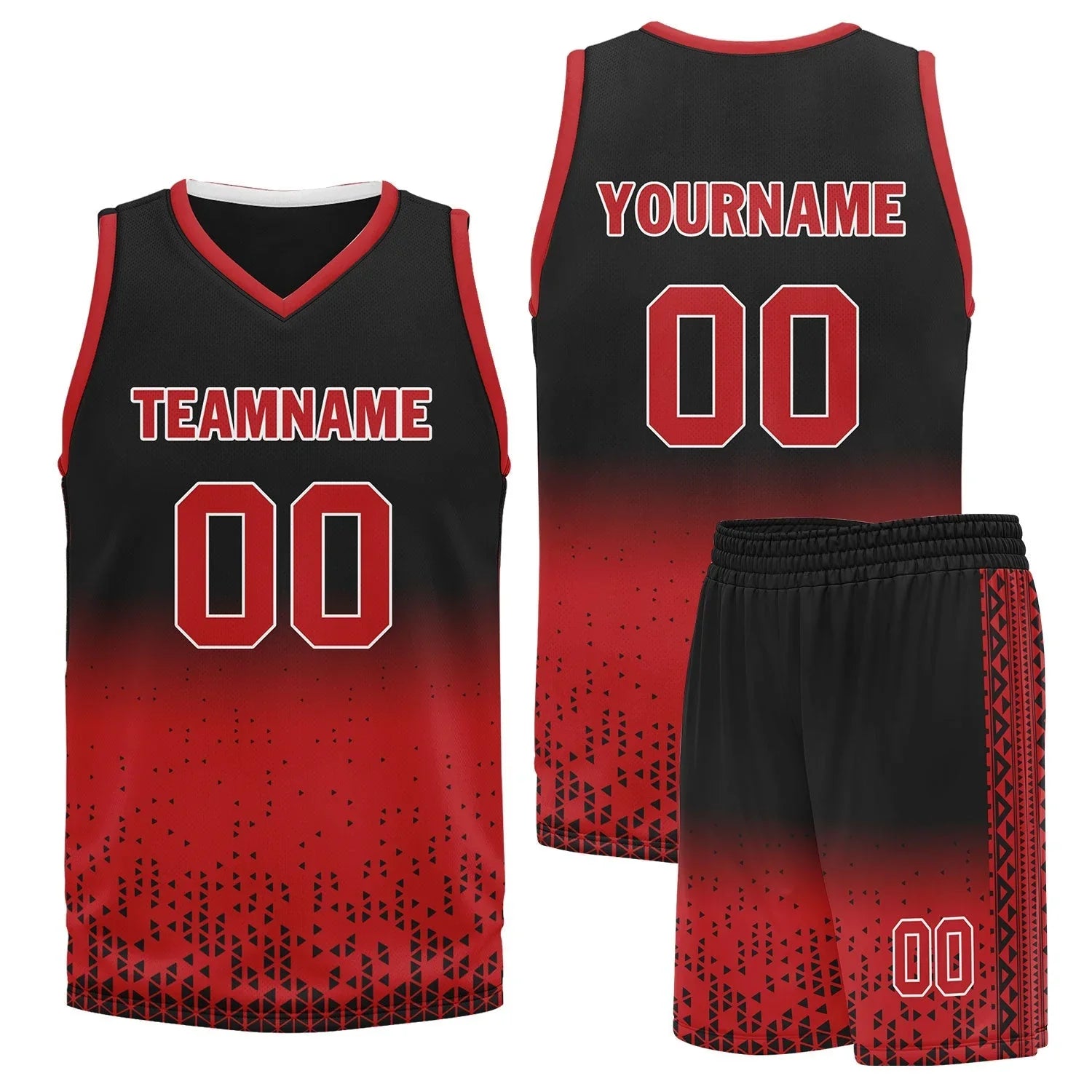 Custom Black Red Fade Fashion Sports Uniform Basketball Jersey BBJ01-D020102-4 - Coolcustomize