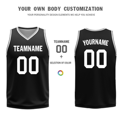 Custom White Black Classic Style Reversible Basketball Uniform Personalized COOLMAX BBJR-D017008