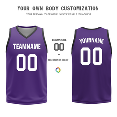 Custom Black Purple Classic Style Reversible Basketball Uniform Personalized Ordinary BBJR-D017035