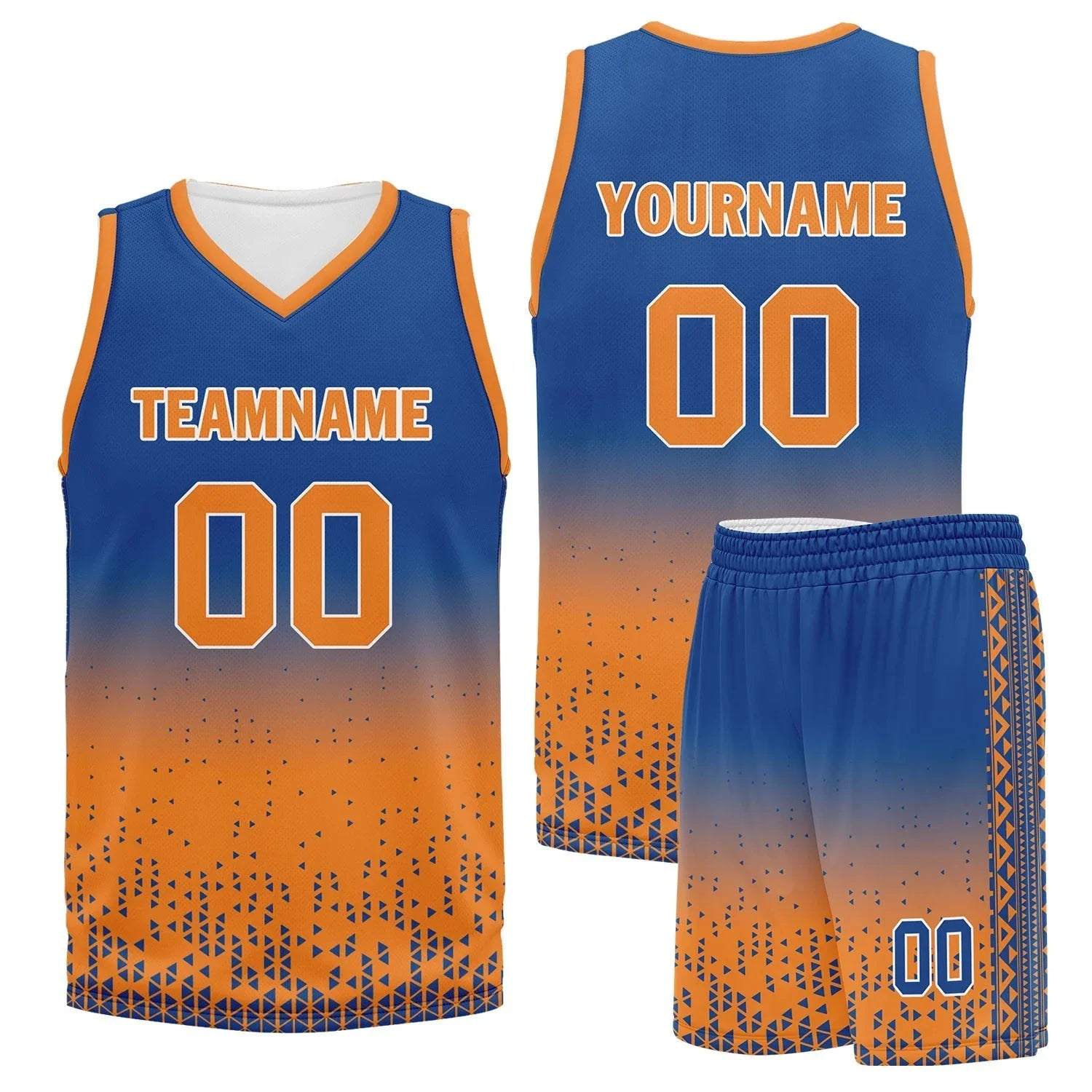 Custom Blue Orange Fade Fashion Sports Uniform Basketball Jersey BBJ01-D020102-3 - Coolcustomize