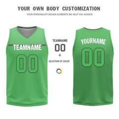 Custom Gray Green Classic Style Reversible Basketball Uniform Personalized Ordinary BBJR-D017046