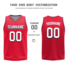 Custom Blue Red Classic Style Reversible Basketball Uniform Personalized Ordinary BBJR-D017021