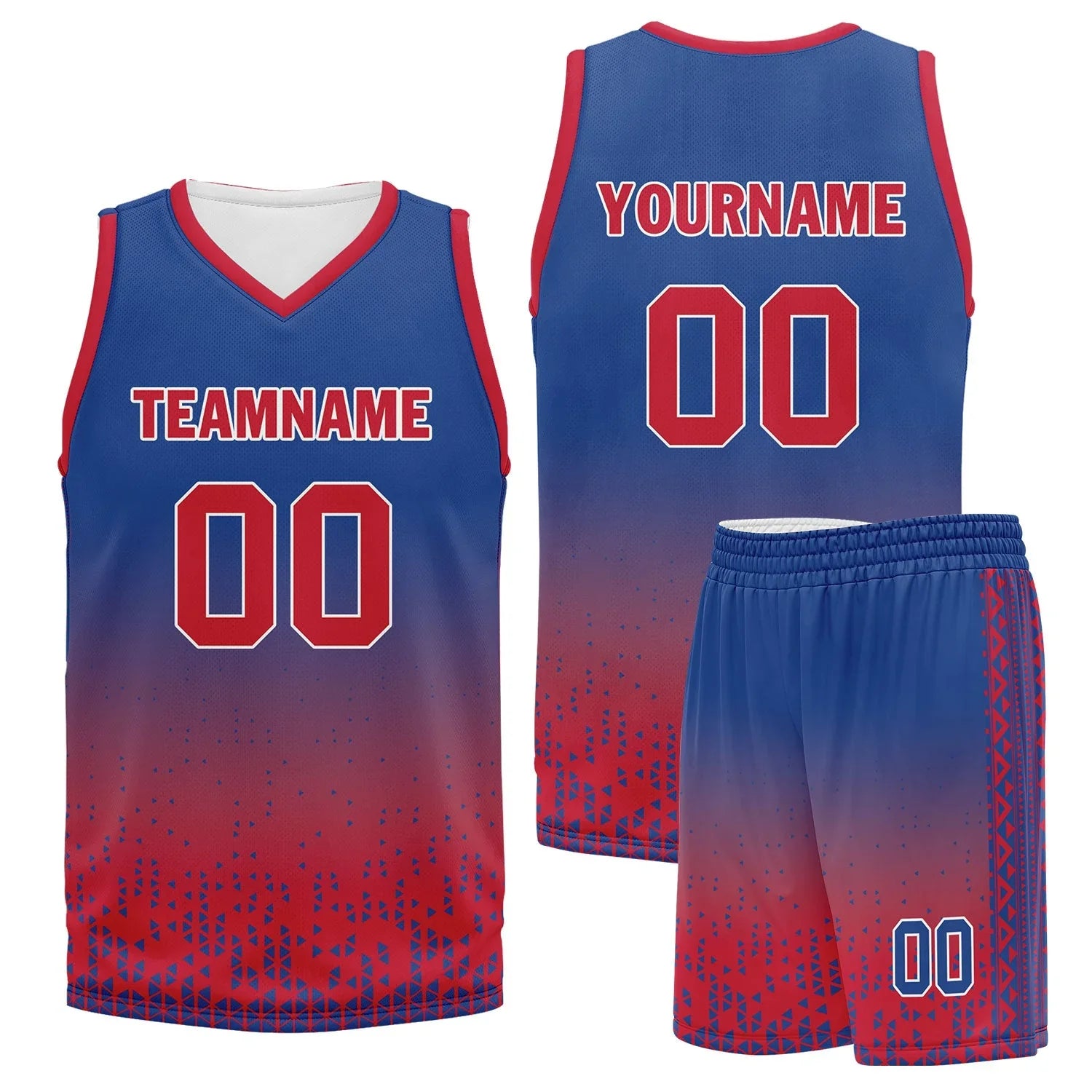 Custom Blue Red Fade Fashion Sports Uniform Basketball Jersey BBJ01-D020102-1 - Coolcustomize