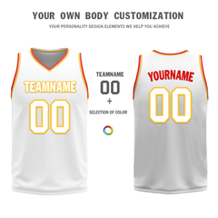 Custom Red White Classic Style Reversible Basketball Uniform Personalized COOLMAX BBJR-D017027