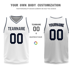 Custom Blue White Classic Style Reversible Basketball Uniform Personalized Ordinary BBJR-D017056