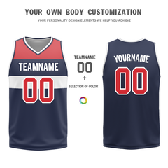 Custom White Blue Classic Style Reversible Basketball Uniform Personalized COOLMAX BBJR-D017023