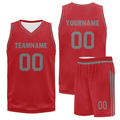 Custom Red Classic Style Sports Uniform Basketball Jersey BBJ01-D020105-1