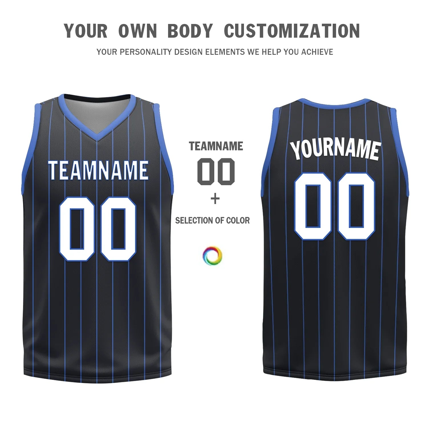 Custom Blue Black Classic Style Reversible Basketball Uniform Personalized COOLMAX BBJR-D017055 - Coolcustomize